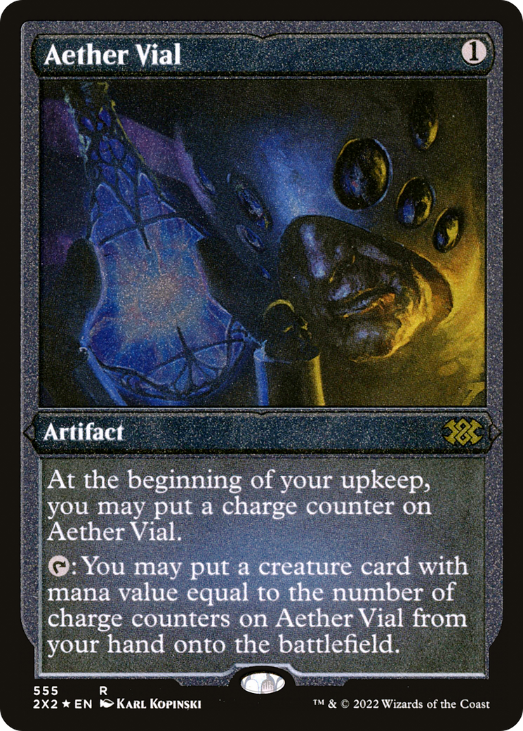 [ EF ] [FOIL] Aether Vial (Foil Etched) #555 - RARE 2X2 - Double Masters 2022