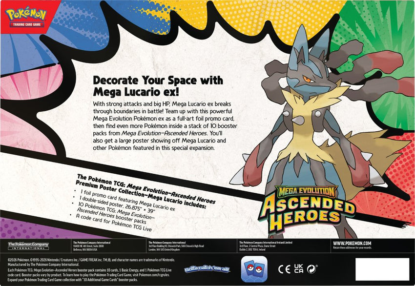 Pokemon TCG  ME2.5 Ascended Heroes [Mega Lucario] Premium Poster Collection