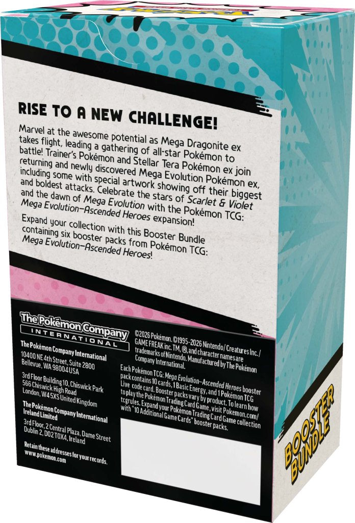 Pokemon TCG  ME2.5 Mega Evolution Ascended Heroes Booster Bundle