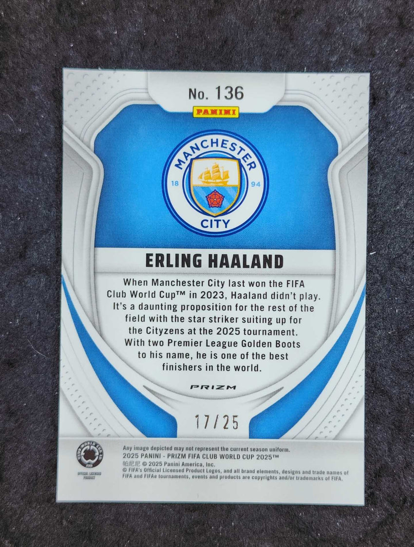 2025 Prizm FIFA Club World Cup ERLING HAALAND Base Gold Mojo 17/25 #136