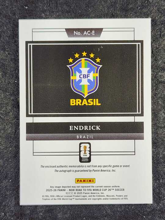2025-26 Noir Road to FIFA World Cup ENDRICK Color Auto Memorabilia Blue 7/7