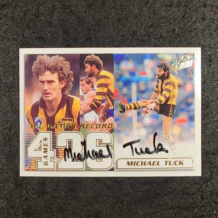 2003 Select AFL XL Ultra MICHAEL TUCK 426 Games Record Signature 1/50