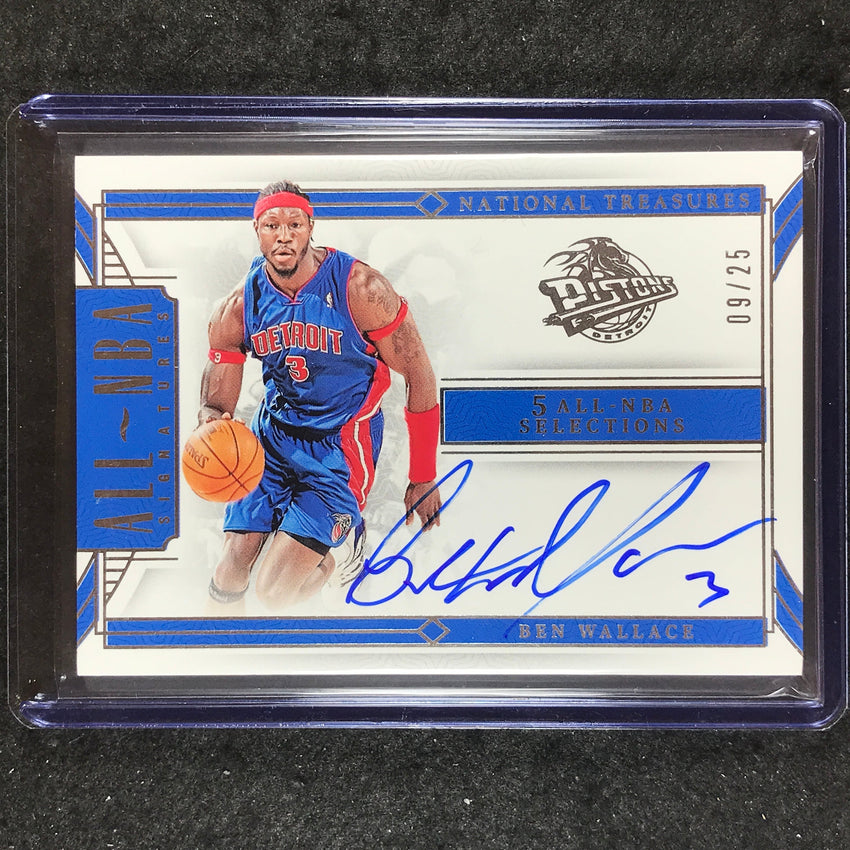 2023-24 National Treasures BEN WALLACE All-NBA Signatures Auto 9/25