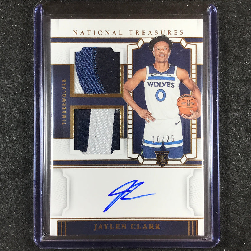 2023-24 National Treasures JAYLEN CLARK Rookie Dual Materials Patch Auto 10/25