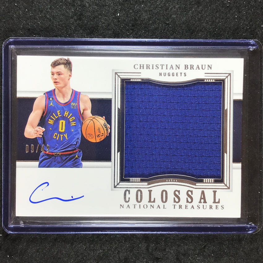2023-24 National Treasures CHRISTIAN BRAUN Colossal Material Jersey Auto 9/49