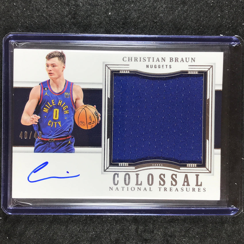 2023-24 National Treasures CHRISTIAN BRAUN Colossal Material Jersey Auto 48/49