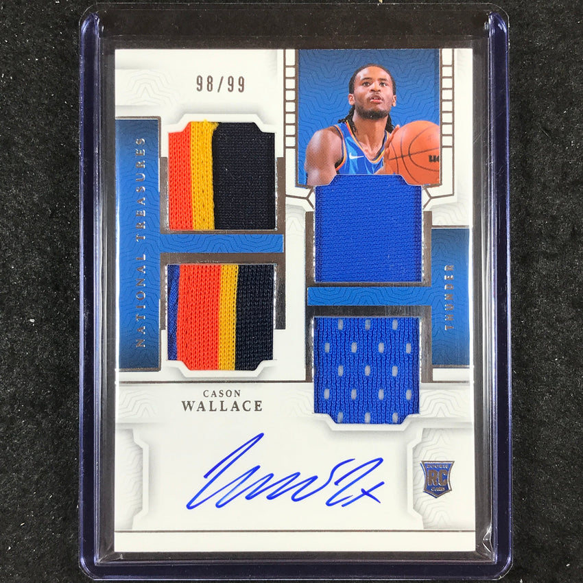 2023-24 National Treasures CASON WALLACE Rookie Material Auto Quad Patch 98/99