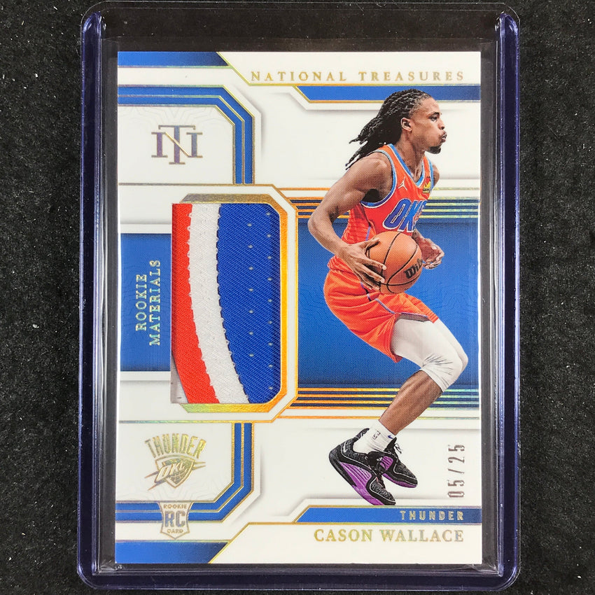 2023-24 National Treasures CASON WALLACE Rookie Materials Patch Relic Prime 5/25