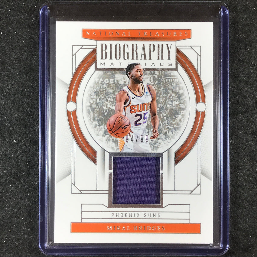 2023-24 National Treasures MIKAL BRIDGES Biography Materials Jersey Relic 94/99