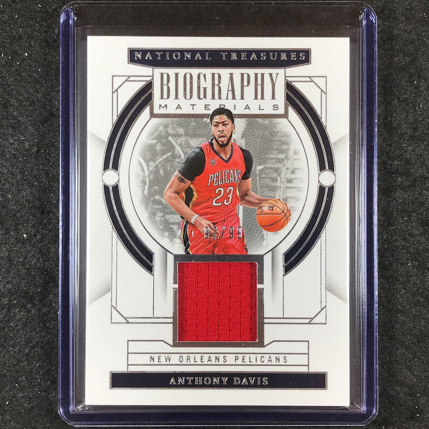 2023-24 National Treasures ANTHONY DAVIS Biography Materials Jersey Relic 97/99
