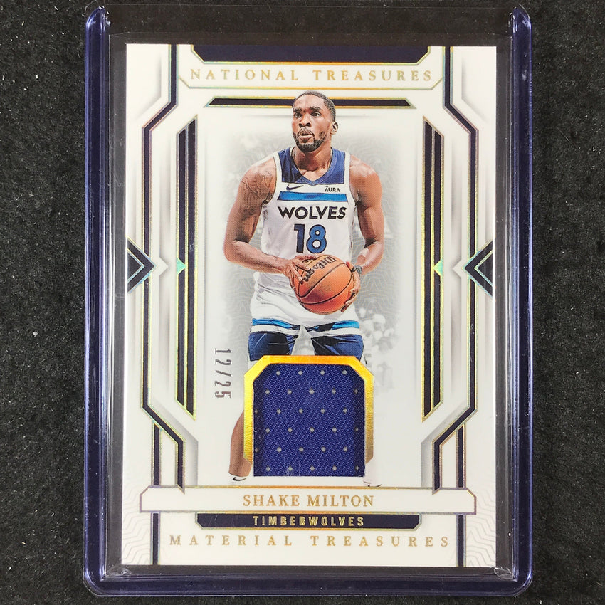 2023-24 National Treasures SHAKE MILTON Material Treasures Jersey Prime 12/25