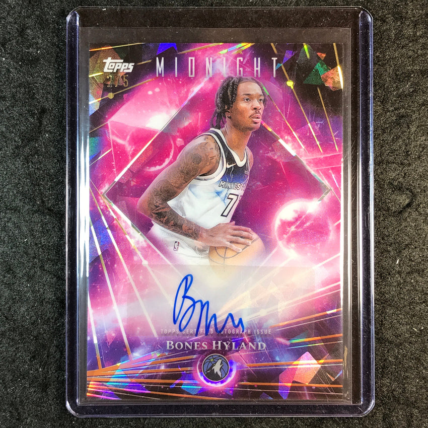 2025-26 Topps Midnight BONES HYLAND Dark Matter Auto Daybreak 2/5