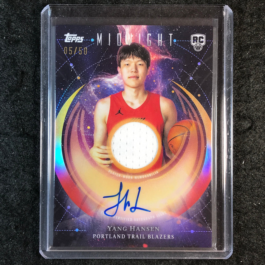 2025-26 Topps Midnight YANG HANSEN Rookie Jersey Auto Summer Solstice 5/50