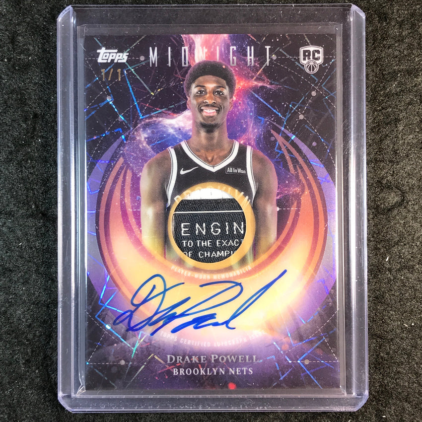 2025-26 Topps Midnight DRAKE POWELL Rookie Patch Auto Black Light 1/1