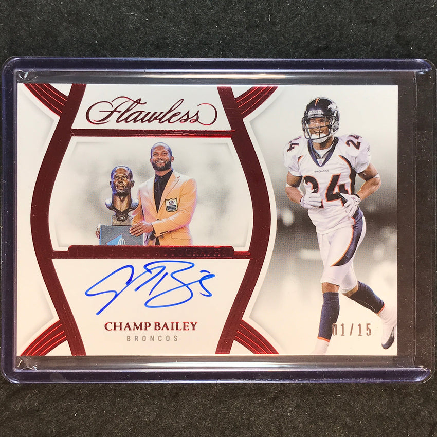 2025 Flawless Football CHAMP BAILEY Hall of Fame Autographs Ruby 1/15