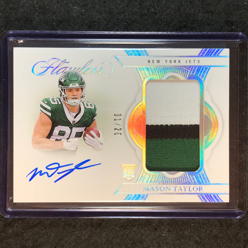2025 Flawless Football MASON TAYLOR Rookie Patch Auto Silver 1/20
