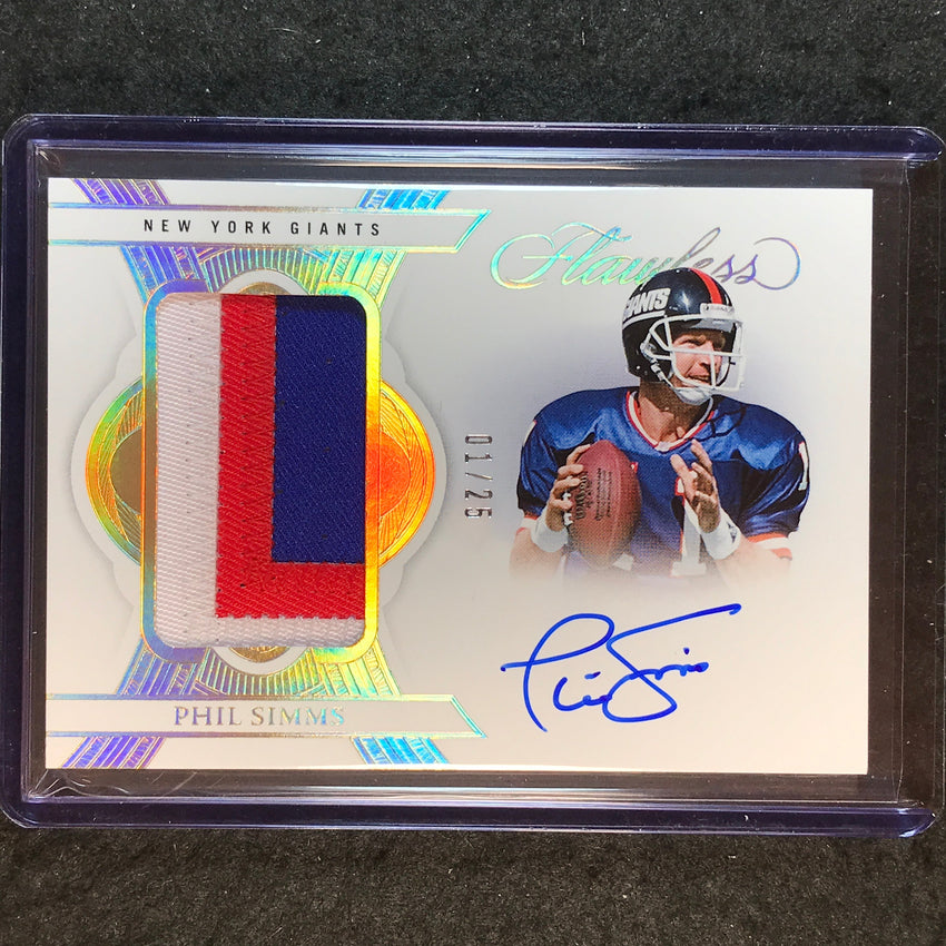 2025 Flawless Football PHIL SIMMS Patch Autographs Gold 1/25