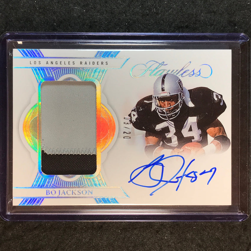 2025 Flawless Football BO JACKSON Patch Autographs Silver 3/20
