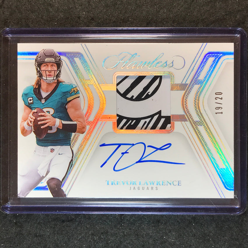 2025 Flawless Football TREVOR LAWRENCE Signature Gloves Relic Auto Silver 19/20