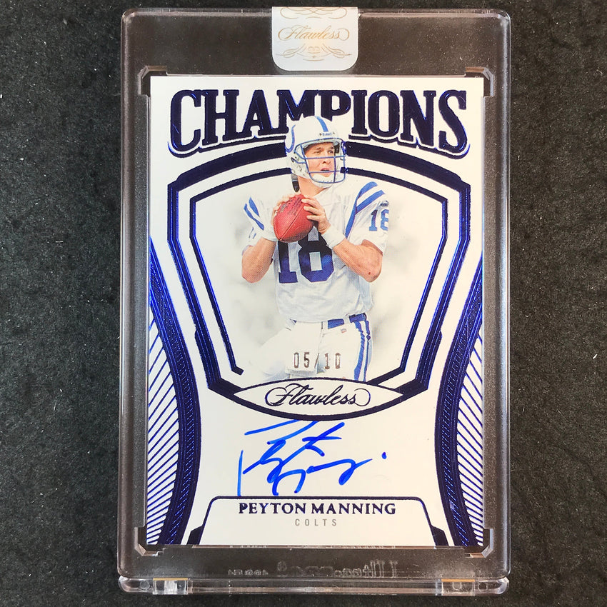 2025 Flawless Football PEYTON MANNING Champions Signatures Auto Sapphire 5/10