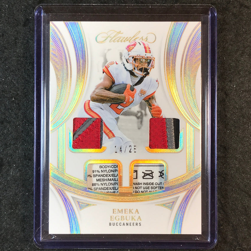2025 Flawless Football EMEKA EGBUKA Rookie Showcase Quad Patch Gold 14/25