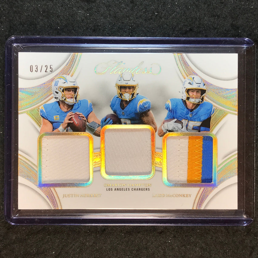 2025 Flawless Football HERBERT HAMPTON MCCONKEY Triple Patches Gold 3/25