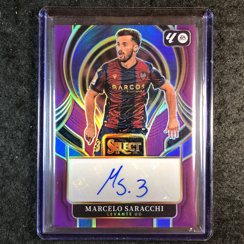 2025-26 Select La Liga MARCELO SARACCHI Select Signatures Auto Purple 13/49
