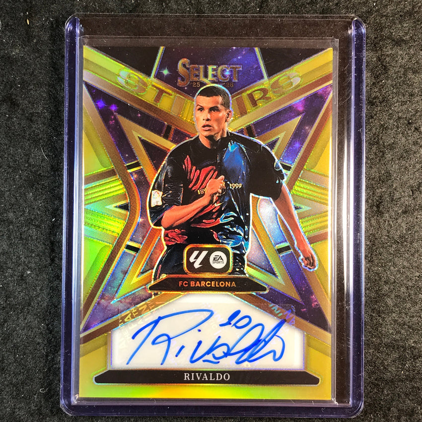 2025-26 Select La Liga RIVALDO Star Signatures Auto Gold 9/10
