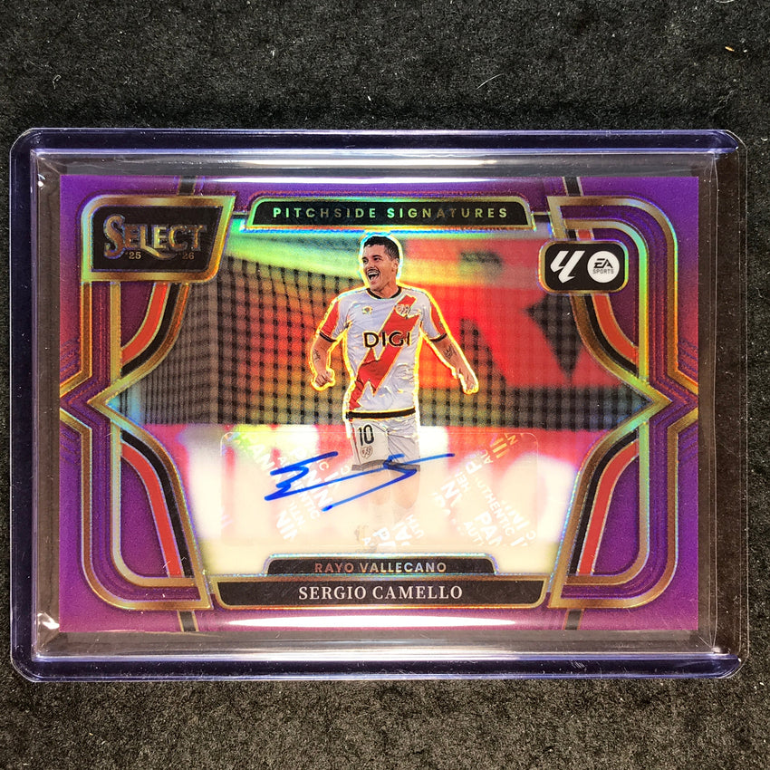 2025-26 Select La Liga SERGIO CAMELLO Pitchside Signatures Auto Purple 1/49