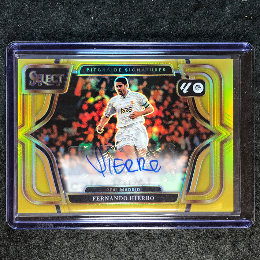 2025-26 Select La Liga FERNANDO HIERRO Pitchside Signatures Auto Gold 8/10