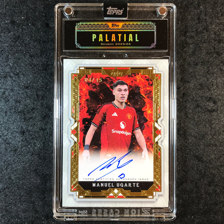 2025-26 Topps Palatial Manchester United MANUEL UGARTE Deluxe Devils Auto 4/15