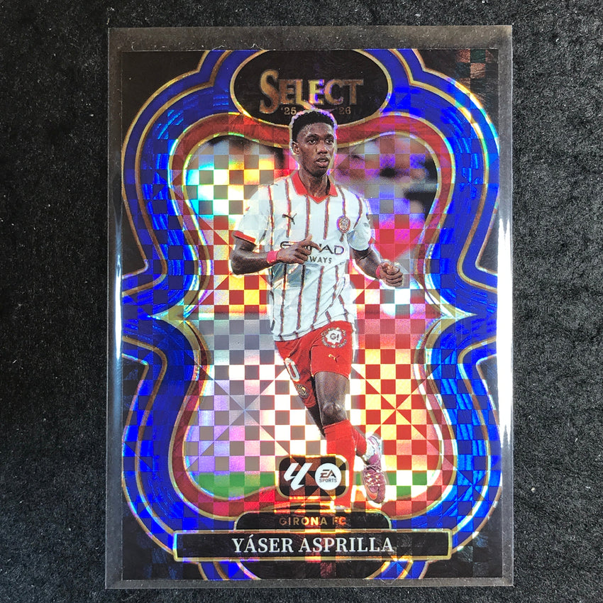 2025-26 Select La Liga YASER ASPRILLA Mezzanine Blue Checker #186