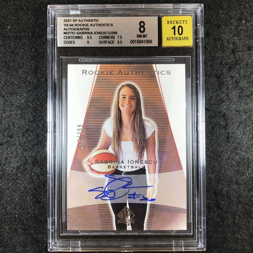 2021 Goodwin Champions SABRINA IONESCU Rookie Auto 293/299 BGS 8/10 (869)