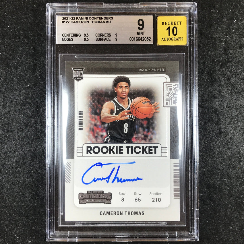 2021-22 Contenders CAMERON THOMAS Rookie Ticket Auto #127 BGS 9/10 (052)