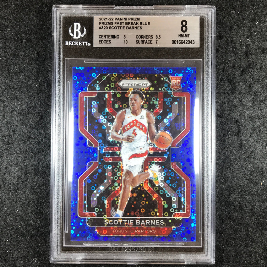 2021-22 Prizm SCOTTIE BARNES Rookie Fast Break Blue 30/150 BGS 8 (043)