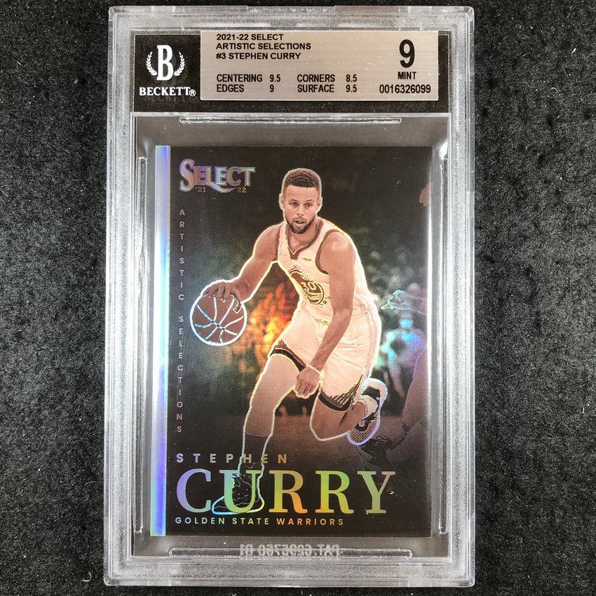 2021-22 Select STEPHEN CURRY Artistic Selections SSP #3 BGS 9 (099)