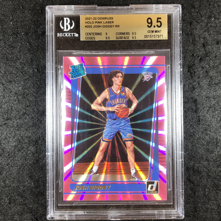 2021-22 Donruss JOSH GIDDEY Rated Rookie Pink Laser #202 BGS 9.5 (971)