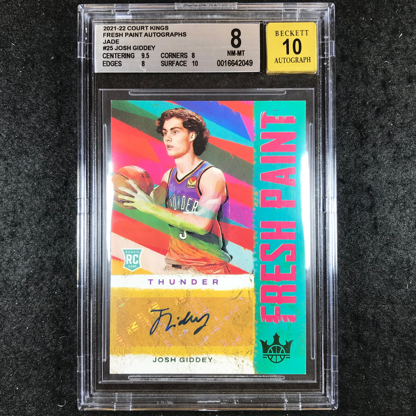 2021-22 Court Kings JOSH GIDDEY Fresh Paint Rookie Auto Jade SSP BGS 8/10 (049)