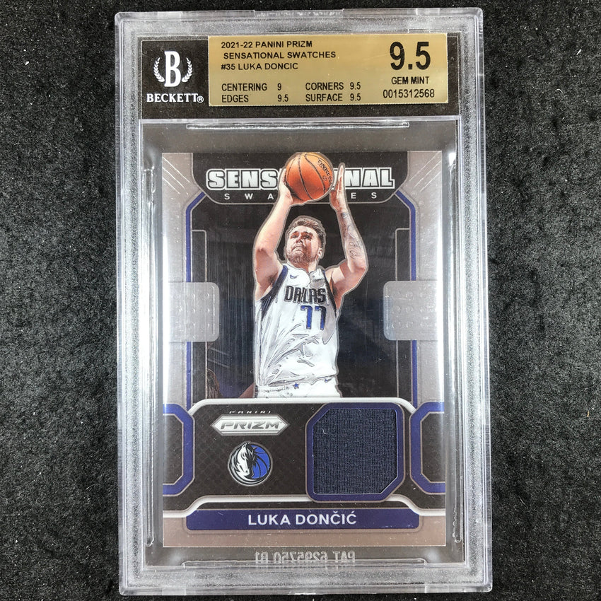 2021-22 Prizm LUKA DONCIC Sensational Swatches Jersey BGS 9.5 (568)