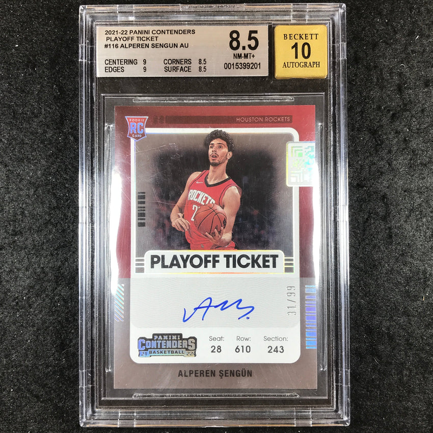 2021-22 Contenders ALPEREN SENGUN Ticket Rookie Auto 31/99 BGS 8.5/10 (201)
