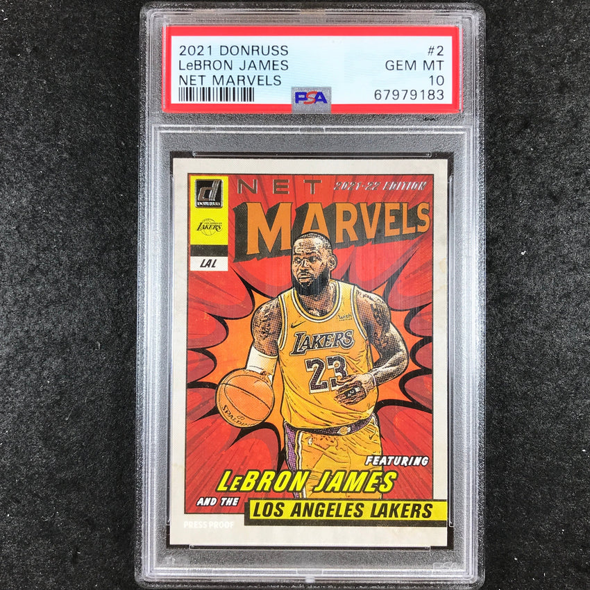 2021 Donruss LEBRON JAMES Net Marvels #2 PSA 10 (183)