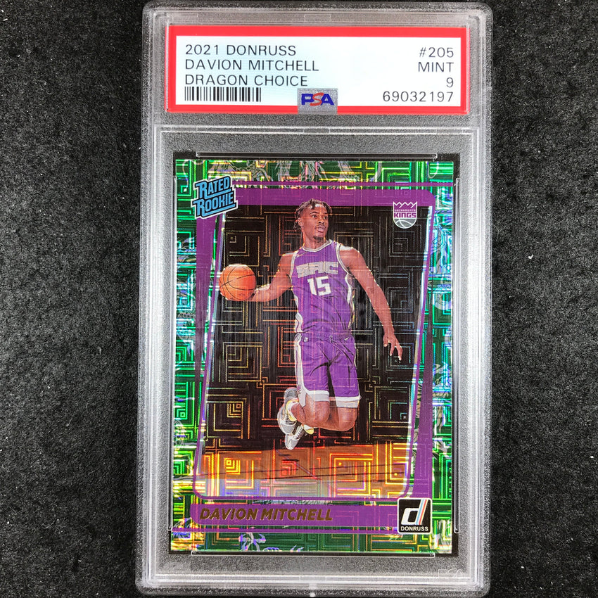 2021 Donruss DAVION MITCHELL Rated Rookie Dragon Choice #205 PSA 9 (197)