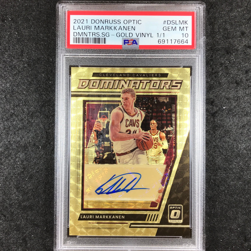 2021 Donruss Optic LAURI MARKKANEN Dominatiors Auto Gold Vinyl 11/1 PSA 10 (664)