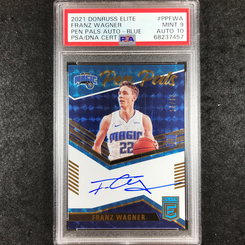2021 Donruss Elite FRANZ WAGNER Pen Pals Rookie Auto Blue 15/35 PSA 9 (457)