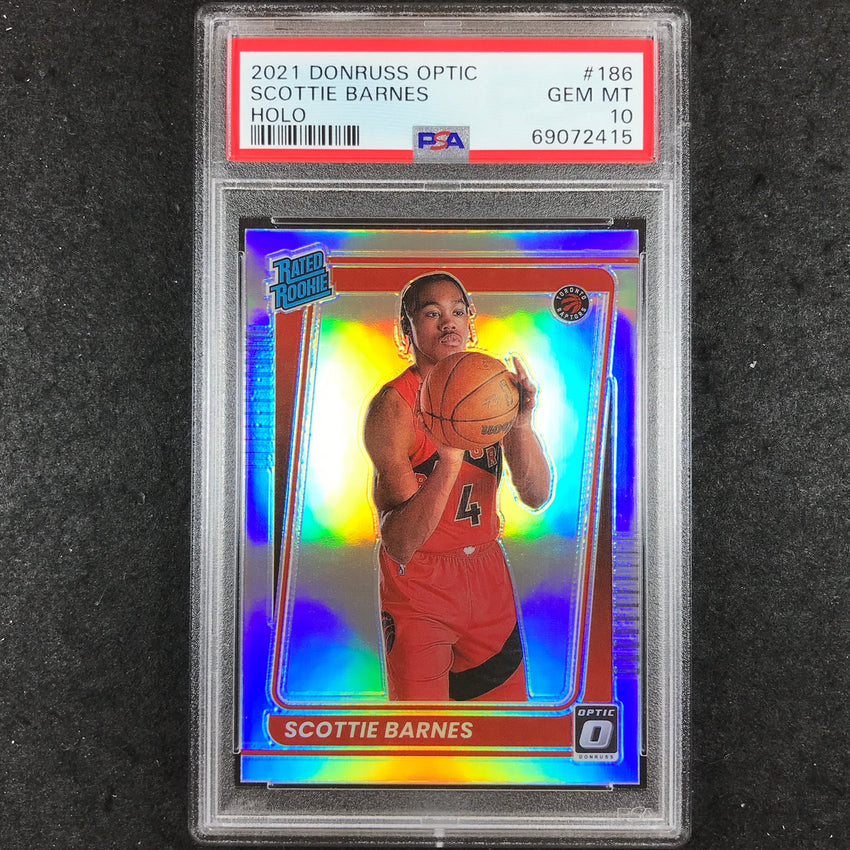 2021 Donruss Optic SCOTTIE BARNES Rookie Holo #186 PSA 10 (415)