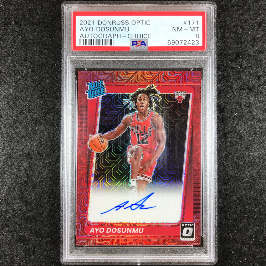 2021 Donruss Optic AYO DOSUNMU Rookie Autograph Choice #171 PSA 8 (423)