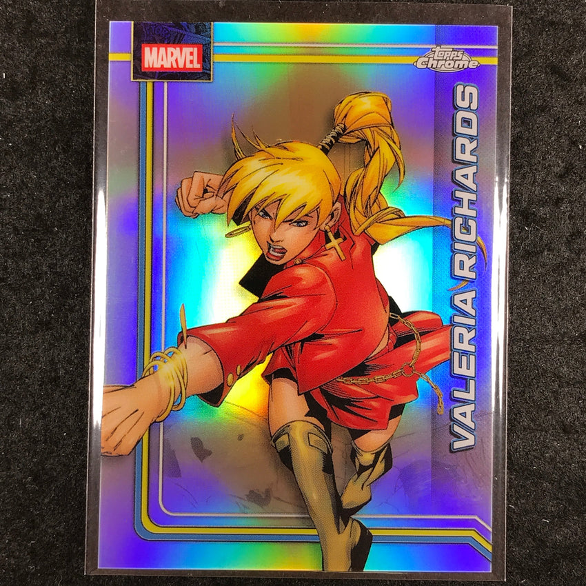 2026 Topps Chrome Marvel Comics VALERIA RICHARDS Base Refractor #186