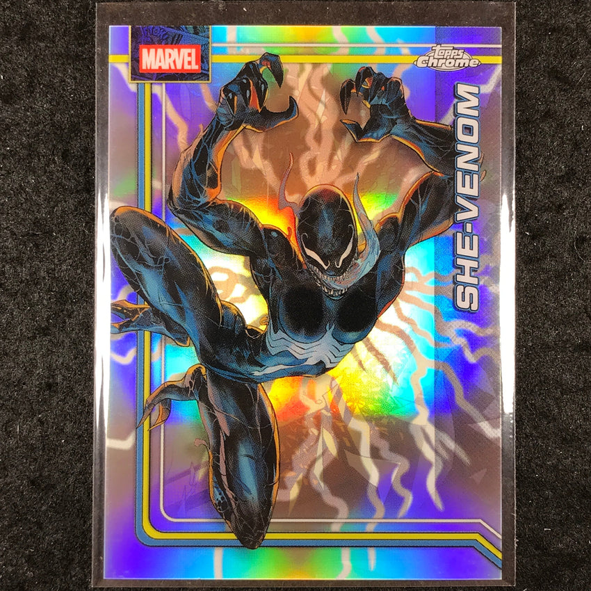 2026 Topps Chrome Marvel Comics SHE-VENOM Storm's Lightning Refractor #152