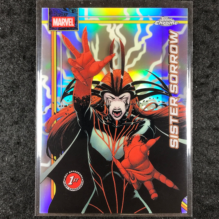 2026 Topps Chrome Marvel Comics SISTER SORROW Storm's Lightning Refractor #159