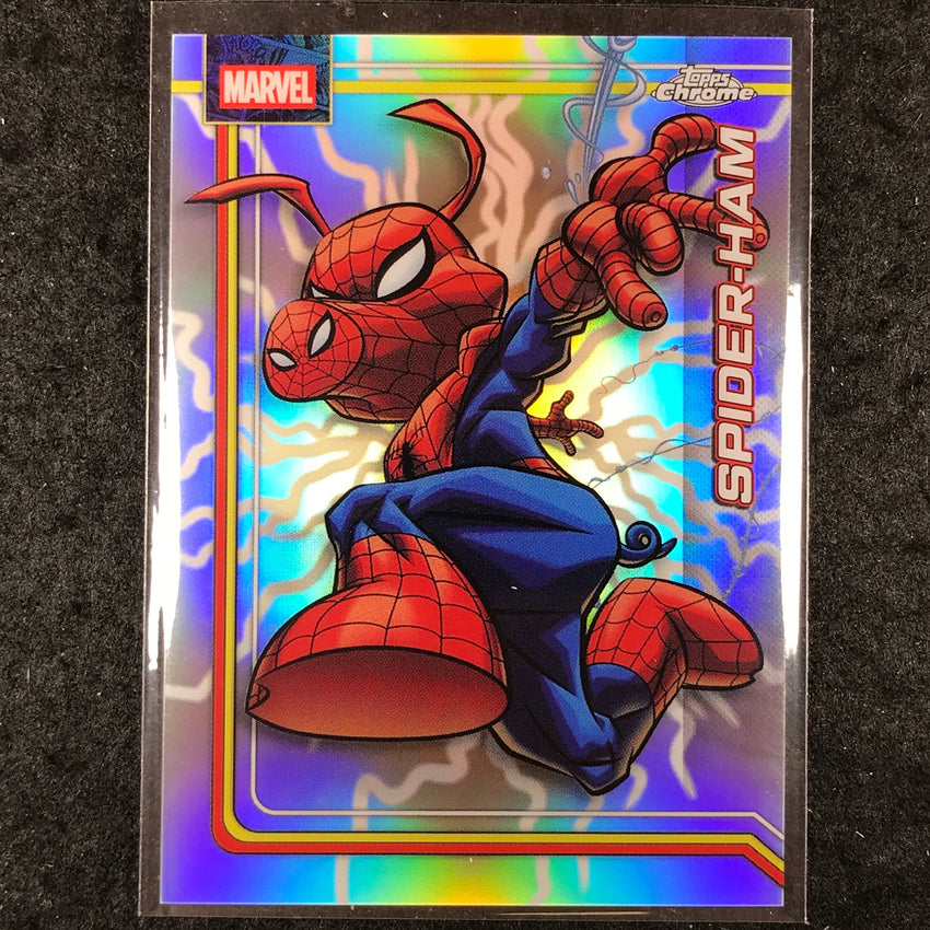 2026 Topps Chrome Marvel Comics SPIDER-HAM Storm's Lightning Refractor #162